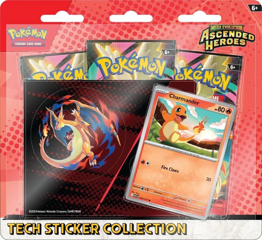 Mega Evolution Ascended Heroes Tech Sticker Collection Charmander sealed product image